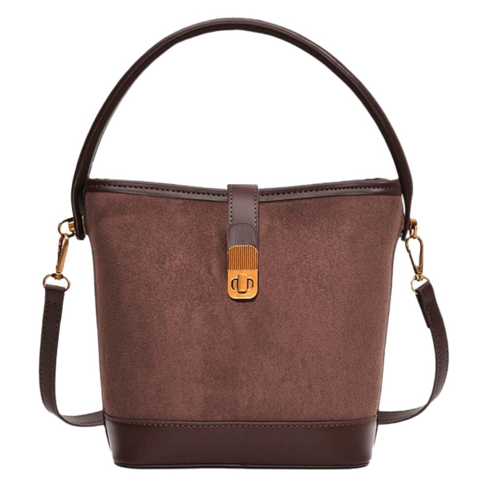 1348 Suede Buckle Bags 2025 Vintage Small Bucket Bag Fashion Versatile